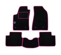Alfombrillas de Coche Fabricadas para Peugeot 106 XN 3 Puertas Desde 01-1991 Negras y Fucsia con Marca Antideslizante a Medida