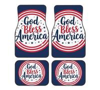 Alfombrillas de Coche Impermeables con diseño de Estrellas patrióticas de Dios Bendiga a Estados Unidos, de Ajuste Universal, Delanteras y traseras, aptas para SUV, Camiones, sedanes y Furgonetas, j