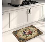 Alfombrillas de cocina clásico florales para piso, elegantes rosas antiguas, suaves, acolchadas con resorte, cómodas, lavables, para fregaderos, lavadero, baño, 20 x 31 pulgadas
