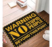 Alfombrillas de cocina con advertencia de otoño, no hay gente estúpida más allá de este punto, antifatiga, para patio, exterior, impermeable, antideslizante, para oficina (40 x 60 cm)