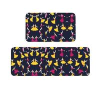 Alfombrillas de cocina con estampado de baile de salón de baile, 2 piezas para suelo, hogar, oficina, fregadero, lavandería