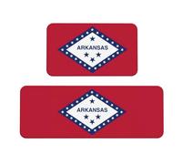 Alfombrillas de cocina con estampado de bandera del estado de Arkansas para suelo, juego de alfombras de cocina, para varios espacios interiores y exteriores