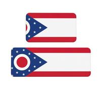 Alfombrillas de cocina con estampado de bandera del estado de Ohio para suelo, juego de alfombras de cocina, para varios espacios interiores y exteriores
