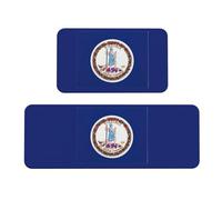 Alfombrillas de cocina con estampado de bandera del estado de Virginia para suelo, juego de alfombras de cocina, para varios espacios interiores y exteriores