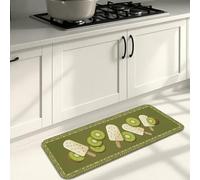 Alfombrillas de cocina con patrón de kiwi para piso, alfombrillas divertidas de frutas verdes, acolchadas, cómodas, lavables, para fregaderos de cocina, lavadero, baño, 16 x 47 pulgadas