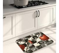 Alfombrillas de cocina con patrón de pájaros y tomates para piso, estilo vintage, acolchadas, cómodas, antideslizantes, para fregaderos de cocina, espacios de cocina, 16 x 24 pulgadas