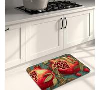 Alfombrillas de cocina de granada para suelo, alfombras suaves florales vintage, acolchadas, cómodas, lavables, antideslizantes, decoración para fregaderos de cocina, lavandería, baño, 20 x 31