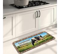 Alfombrillas de cocina de granja para suelo, diseño de girasol y vaca, tapetes suaves vintage, acolchados con resorte, cómodos, lavables, para fregaderos de cocina, lavandería, baño, 16 x 47 pulgadas