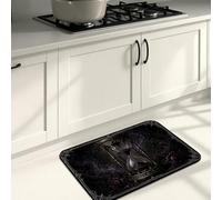 Alfombrillas de cocina góticas de Halloween para piso, águila negra, suaves, acolchadas, lavables, para fregadero de cocina, lavandería, baño, 20 x 31 pulgadas