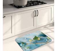 Alfombrillas de cocina inspiradas en la naturaleza para piso, hojas verdes, alfombras suaves de mármol, acolchadas, cómodas, lavables, antideslizantes, para fregaderos de cocina, lavandería, baño, 20
