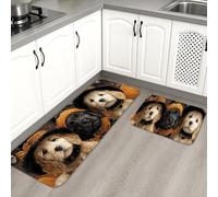 Alfombrillas de cocina para el suelo, diseño de animales fantásticos, suaves, acolchadas, cómodas, lavables, antideslizantes, para fregaderos de cocina, lavandería, baño, 2 unidades