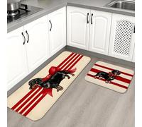 Alfombrillas de cocina para el suelo, diseño de perro salchicha, suaves, acolchadas, cómodas, lavables, antideslizantes, para fregaderos de cocina, lavandería, baño, 16 x 24 pulgadas