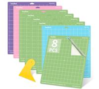 Alfombrillas de corte para Cricut, paquete de 8 alfombrillas de corte variadas de 12 x 12 pulgadas, alfombrillas de corte para vinilo Cricut, agarre ligero, agarre fuerte, agarre de tela, para Lya