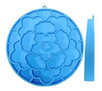 Alfombrillas de doble cara para perros con ventosas, 20 x 19 x 3 cm, almohadillas de baño y entrenamiento de alimentación lenta, cuencos de alimentación para mascotas, plato de comida de silicona para