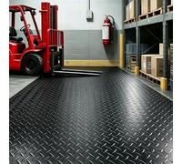 Alfombrillas de garaje resistentes, suelo de goma antideslizante con placa de diamante para protección, cubierta de PVC para mascotas e industria, 5 mm de grosor, 0,7 m x 1 m