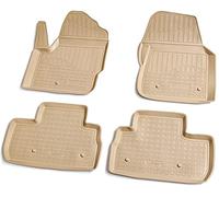 Alfombrillas de goma 3D para coche Land Rover Freelander | LF | 2006 - 2014 | Recambo compatible | Ajuste perfecto | Con borde | Beige