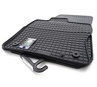 Alfombrillas de goma aptas para VW Caddy V a partir de 2021 (2 piezas, parte delantera), alfombrillas de goma, inodoras, borde de 1 cm, color negro