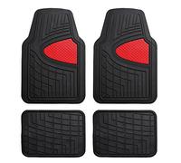 Alfombrillas de Goma de Ajuste Universal, Color Rojo, Resistentes para la mayoría de Coches, SUV y Camiones, Juego Completo para Adaptarse a FH Group F11311RED