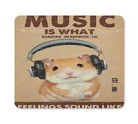 Alfombrillas de mouse para juegos, base de goma antideslizante, resistente al agua, para mouse inalámbrico de computadora, oficina, hogar, juegos, trabajo, música de hámster es lo que suenan los