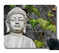 Alfombrillas de ratón Personalizadas, Meditar, Calma y Calma, Alfombrilla de ratón Buda con Borde Cosido