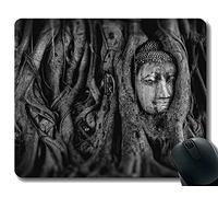 Alfombrillas de ratón personalizadas, si lo sabe, nos vemos, Buda Alfombrilla de ratón con borde cosido