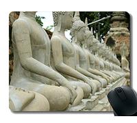 Alfombrillas de ratón personalizadas, todos los seres sensibles, alfombrilla de ratón Buda con borde cosido
