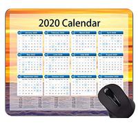 Alfombrillas de ratón Premium Doradas del Calendario 2020 Personalizadas, Alfombrilla de ratón de Oficina temática Gaviota Beach
