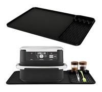 Alfombrillas de Silicona Ignífugas 2 en 1 Recientemente Mejorada, Multiusos Negra Protector Encimera Cocina, Alfombrilla Resistente al Calor para Freidora de Aire, Cafetera, Etc(40 x 65 CM)