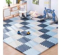 Alfombrillas entrelazadas de espuma EVA, protección de la superficie del suelo, estera de base para entrenamiento, rompecabezas entrelazado protector antifatiga cómodo y seguro(B,36PCS)