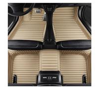 Alfombrillas Moqueta para Coche Alfombrillas De Coche 5D Cuero A Rayas Personalizadas 5 Asientos para Hyundai para Azera 2011-2017 Accesorios Interiores Alfombra(Beige 5 Seats)