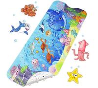 Alfombrillas para Bañera Antideslizante 100 x 40cm Alfombra Baño con 200 Ventosas Fuertes Alfombrillas de Ducha con Motivos del Océano (Delfín)