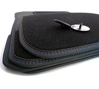 Alfombrillas para BMW X3 y X4 (doble costura decorativa MX), Alfombrillas Coche, Alfombra Coche, Juego de Alfombrillas de Terciopelo Premium en Calidad Original, 4 Piezas, Color Negro