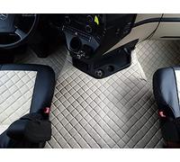 Alfombrillas para camiones diseñadas para adaptarse a Mercedes Actros MP4 después de 2014 AUTOMAT con dos niveles de conducción por el lado izquierdo, beige, en cuero ecológico
