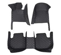 Alfombrillas para Coche Alfombrillas Coche para Ford para Mustang 2015-2020 Accesorios Interiores para Automóviles Alfombras Cuero Alfombrillas Pies Moqueta(Black White)