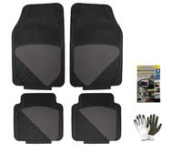 Alfombrillas para coche, alfombrillas de PVC y moquetas, negras, compatibles con Mercedes AMG, juego de 4 piezas, 2 delanteras 72 x 44,5 cm + 2 traseras 45 x 46 cm