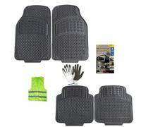Alfombrillas para coche compatibles con Nissan Leaf, juego de 4 alfombrillas de PVC, 2 delanteras de 73 x 43 cm y 2 traseras de 45 x 43 cm, fondo antideslizante extraíbles, alfombrilla con corte