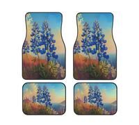 Alfombrillas para Coche con diseño de montaña y Flores, Juego Completo, Antideslizantes, para decoración del Coche.