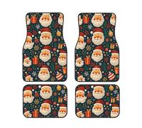 Alfombrillas para Coche con diseño de Papá Noel y Regalos navideños, Juego Completo, Antideslizantes, para decoración del Coche.