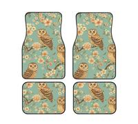 Alfombrillas para Coche con Estampado de búhos y Flores, Juego Completo, Antideslizantes, para decoración del Coche.