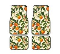 Alfombrillas para Coche con Estampado de melocotón y Flores Frescas, Juego Completo, Antideslizantes, para decoración del Coche.