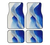 Alfombrillas para Coche con Pinceladas abstractas en Azul Plateado, 4 Piezas, duraderas, Antideslizantes, Impermeables, con Ajuste Universal para Autos, sedán, SUV y camionetas.