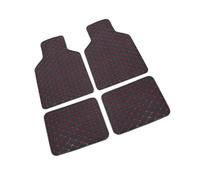 Alfombrillas para Coche para Smart Fortwo III Cabrio (A453) 2014-2019, Antideslizantes De Piel Sintética Alfombras Delanteras e Traseras,Black-Red