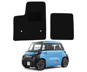 Alfombrillas para Coche Reemplazo para Citroen Ami Electric/Opel Rocks-e/Electric/Fiat Topolino 2020-2025, Alfombrillas Premium para Asientos Delanteros, Alfombras Clásicas Negras para Coche