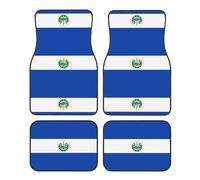 Alfombrillas para Coche Universal con Estampado de El Salvador, Juego de Cuatro Piezas, Elegantes y duraderas.