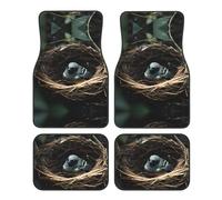Alfombrillas para Coche Universal Little Bird Nest Print de Cuatro Piezas, Elegantes y duraderas.
