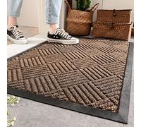 Alfombrillas para Puertas Exteriores Alfombra De Bienvenida para La Entrada del Hogar, Alfombrilla Absorbente Y a Prueba De Polvo para Puertas, Almohadillas Antideslizantes De (45_x_75_cm, Marrón)