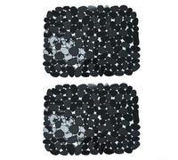 Alfombrillas personalizables para fregadero de cocina, paquete de 2 almohadillas antideslizantes de PVC para secar platos para una gestión eficiente del agua (negro)