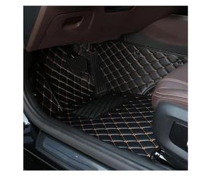 Alfombrillas Protección Todo Clima Alfombrilla Cuero Personalizada con Diamantes Todos Los Modelos para Civic para Fit para CRV para XRV para Accord para Odyssey(1 Black Orange)