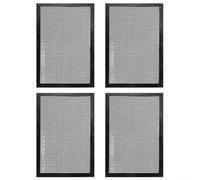 Alfombrillas resistentes al calor, 4 unidades, antiadherentes, accesorios para barbacoa a gas, carbón, parrilla eléctrica, horno seguro hasta 260.0 °C, fácil de limpiar, 40 x 30 cm (negro, 40 x 33 cm)