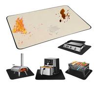 Alfombrillas Resistentes al Calor para Barbacoa para Encimeras, Alfombrillas Ignífugas para Barbacoas de Exterior, Barbacoas de Carbón Portátiles, Freidoras Sin Aceite,Beige,61x79 cm